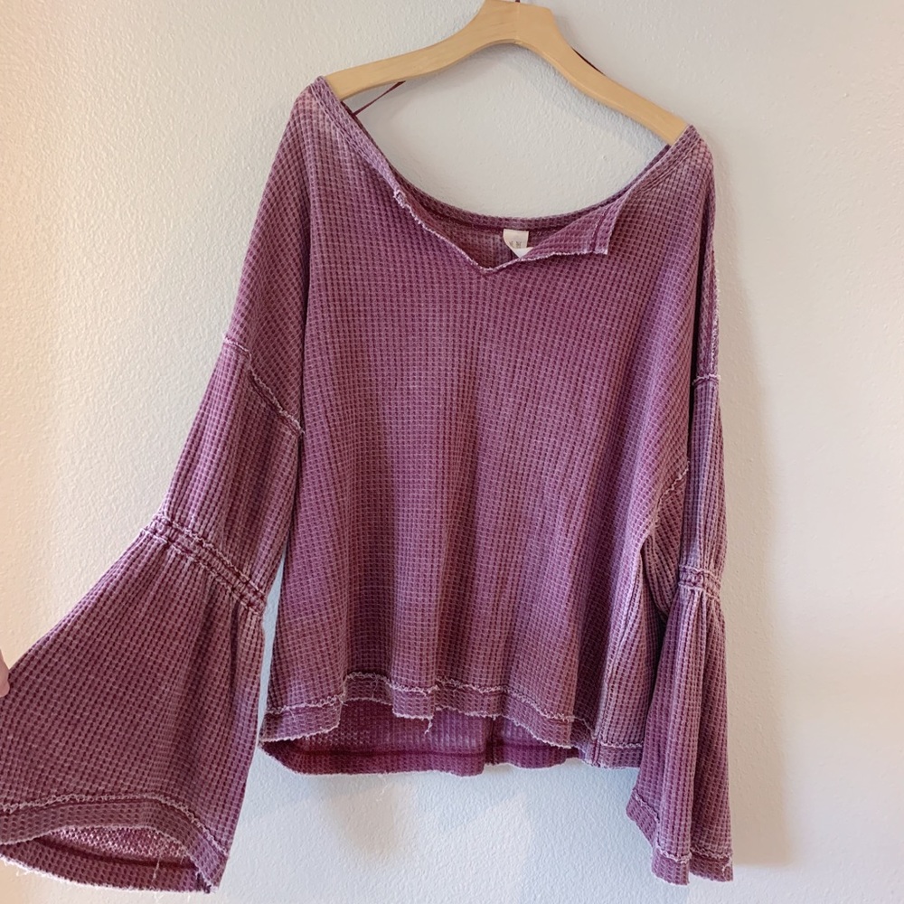 Maroon Free People Long Sleeve